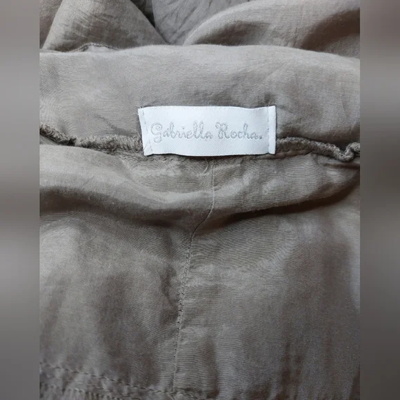 Gabriella Rocha Open Shoulder Cotton & Silk Flowy Top Size Medium Boxy Date Boho - Picture 10 of 13